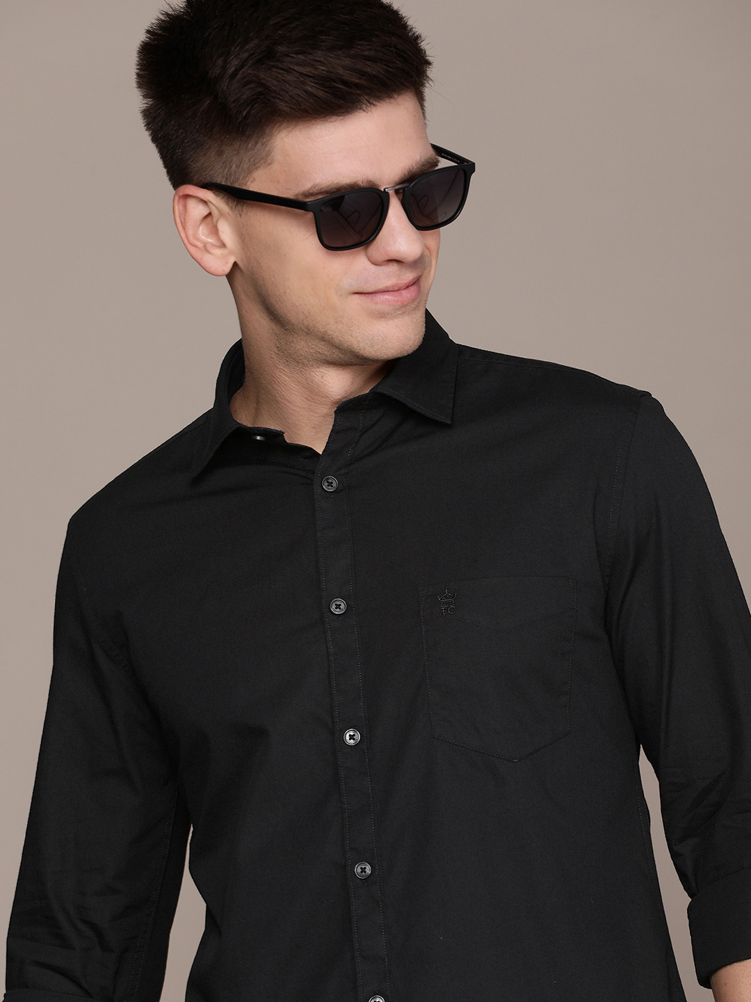 

French Connection Slim Fit Pure Cotton Casual Shirt, Black