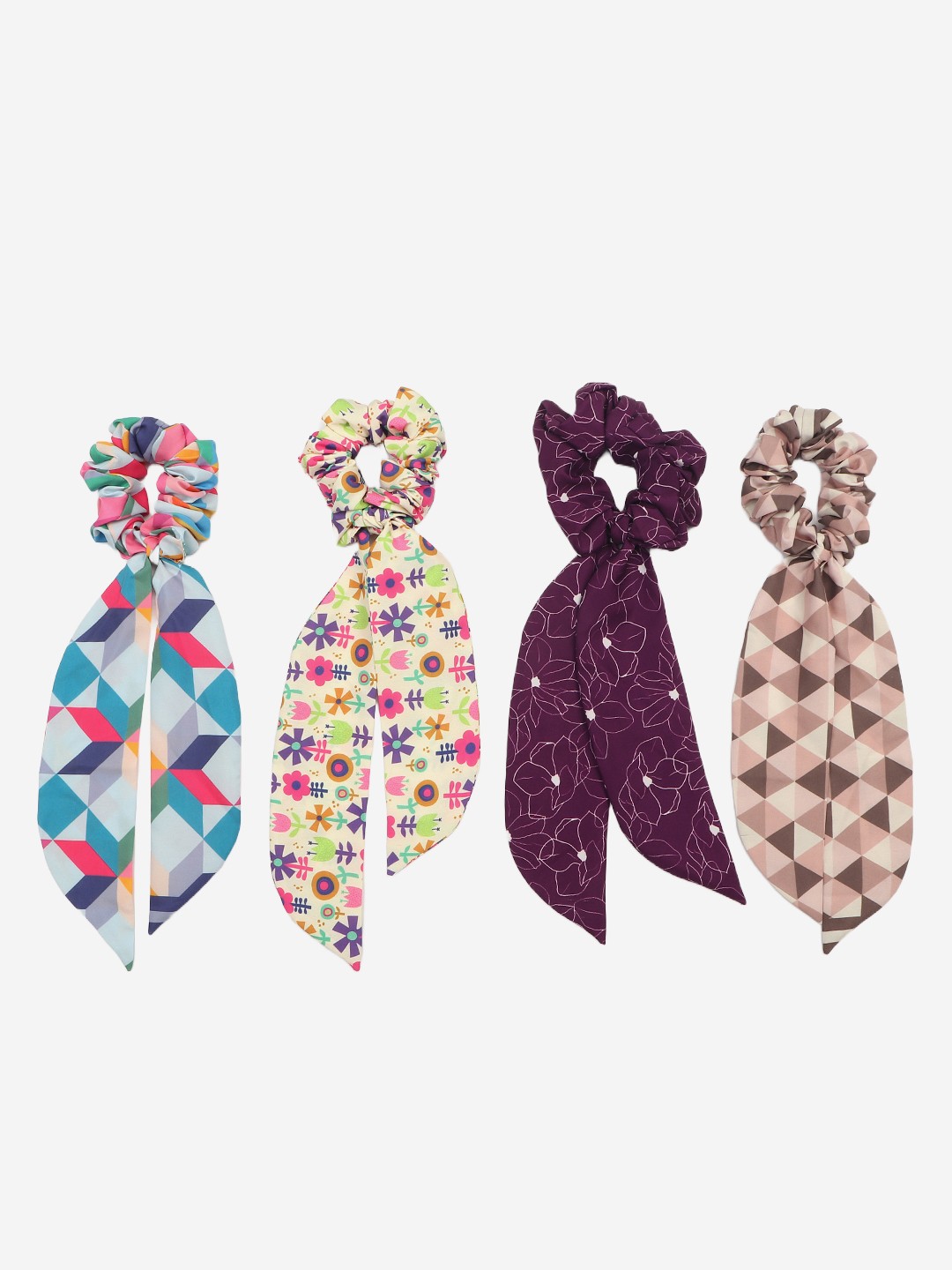 

Beau Design Set of 4 Ponytail Holders, Blue
