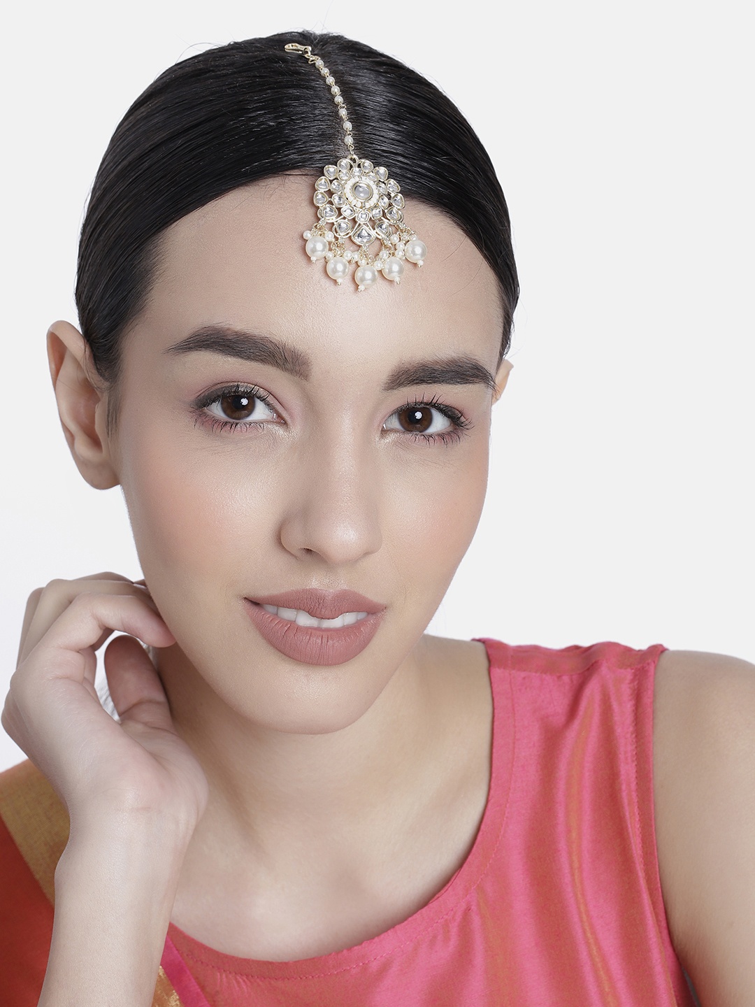 

LAIDA Gold-Plated Kundan-Studded Maang Tikka