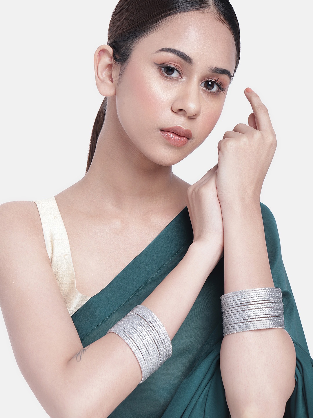 

LAIDA Set of 36 Alloy Bangles, Silver