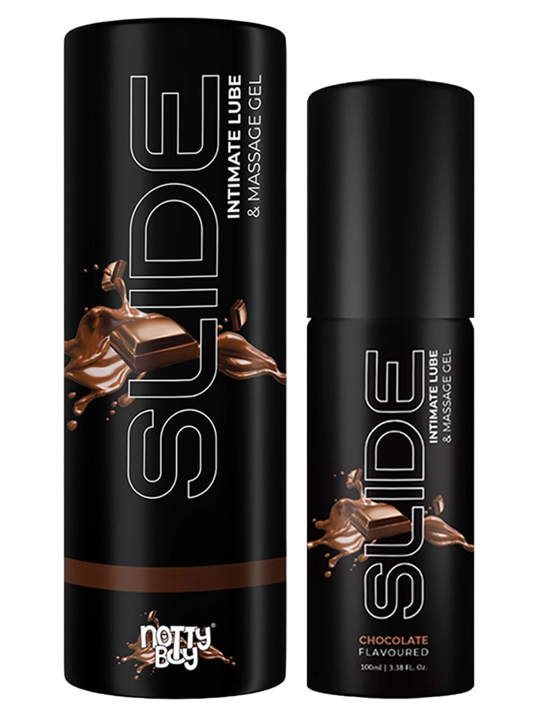

noTTy Boy Men Chocolate Flavoured Intimate Lube & Massage Gel - 100 ml, Black