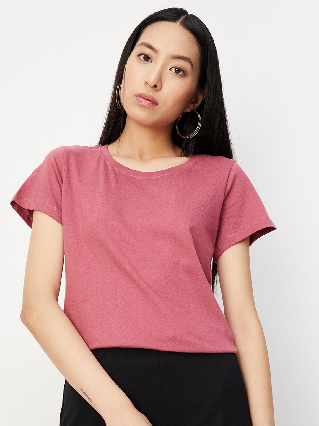 

max Pure Cotton T-shirt, Purple