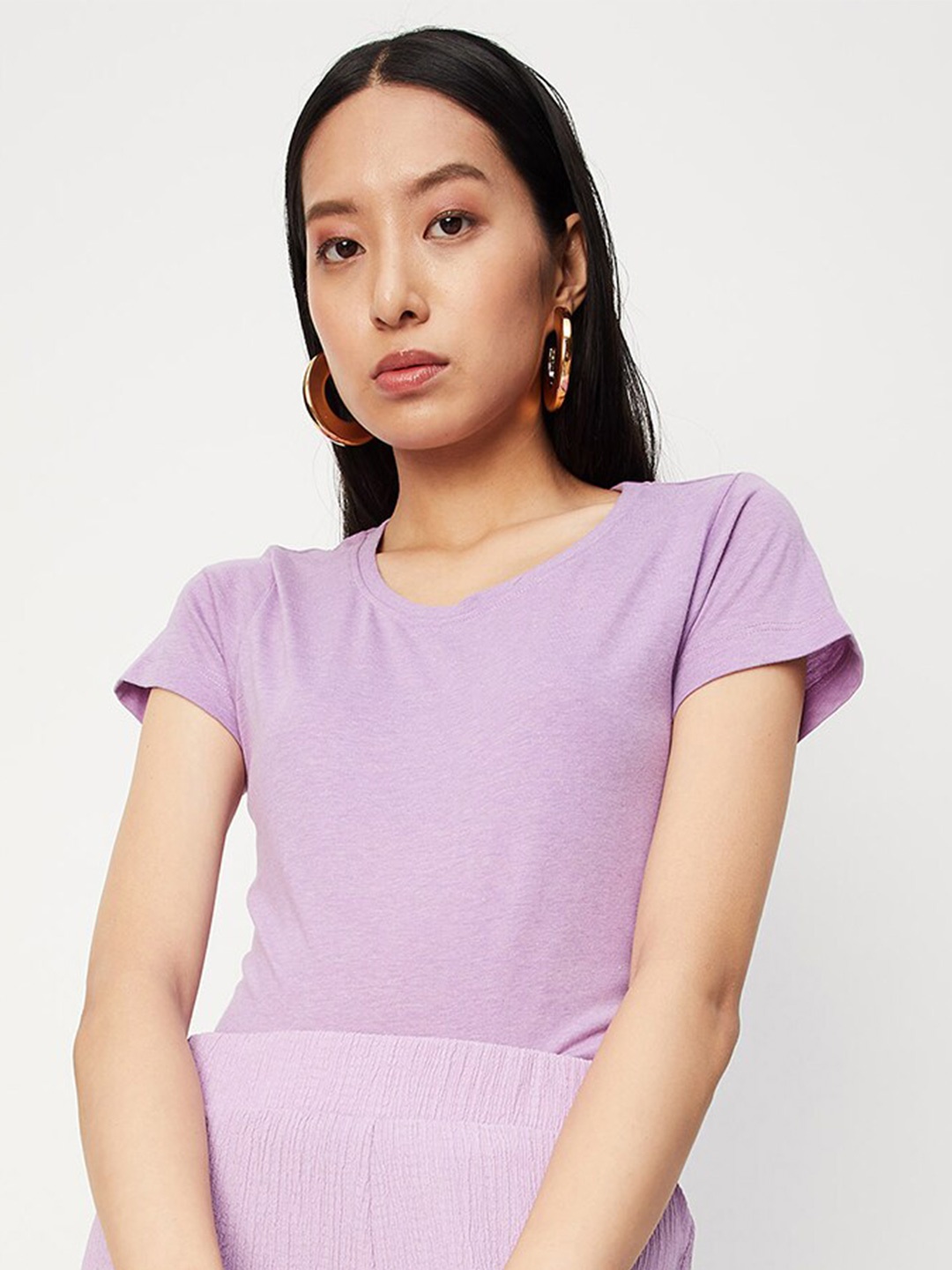 

max Round Neck T-shirt, Purple