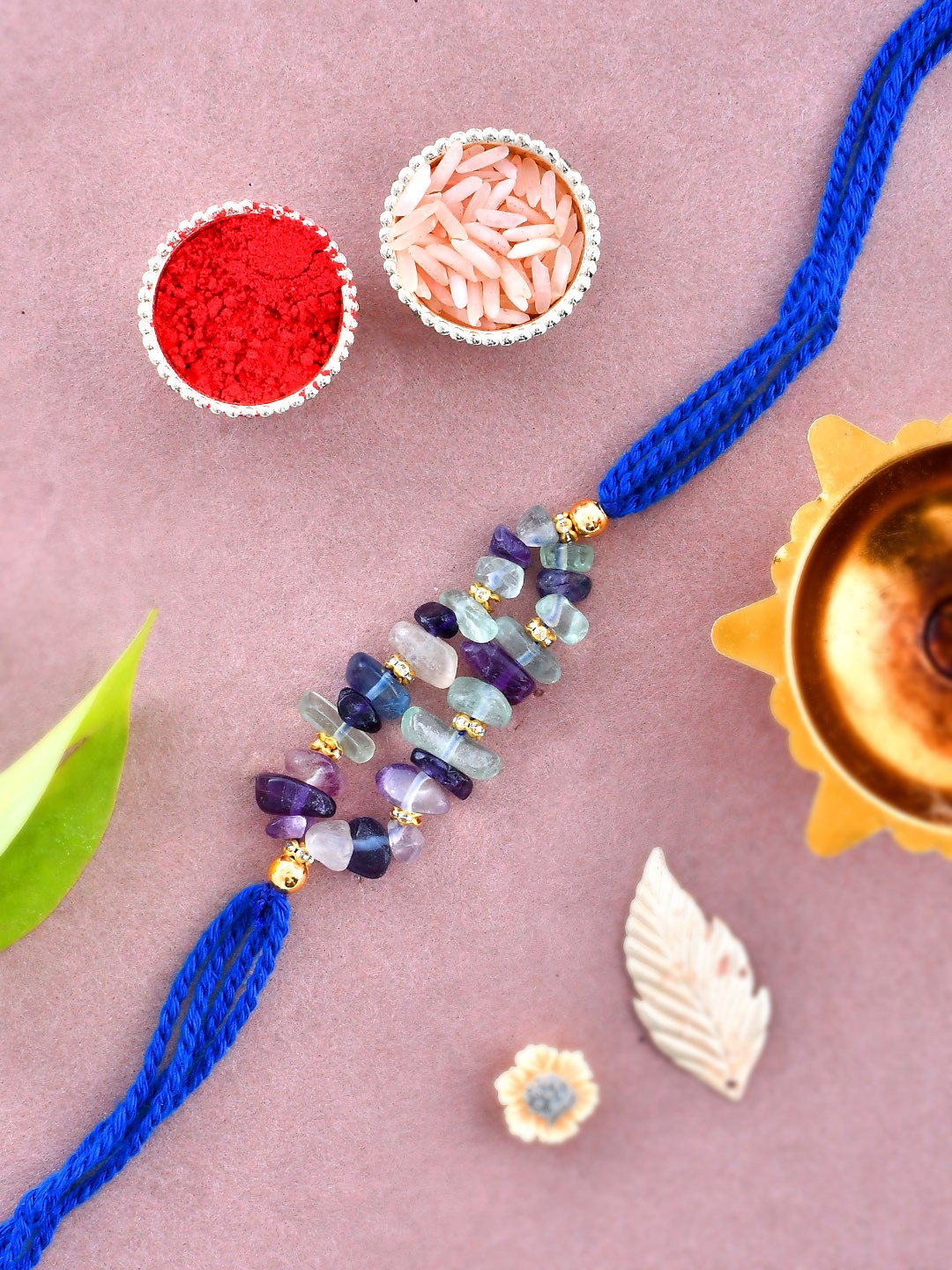 

Aapno Rajasthan Men Crystalized Celestial Rakhi, Blue