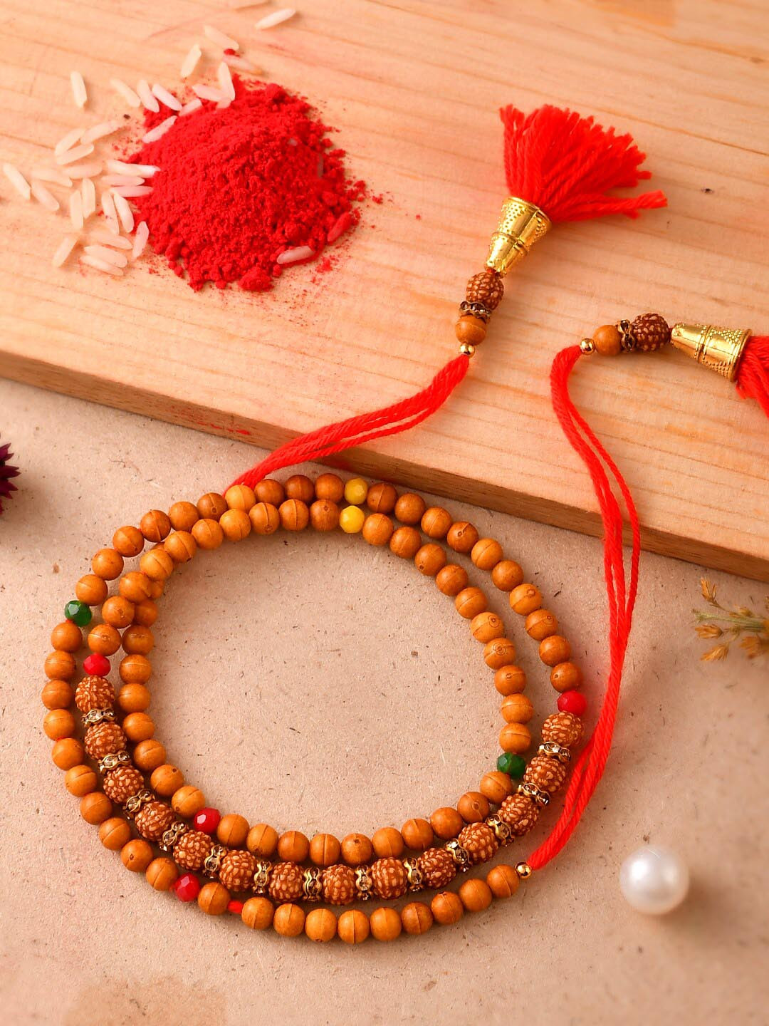 

Aapno Rajasthan Moli Beaded Rakhi, Brown