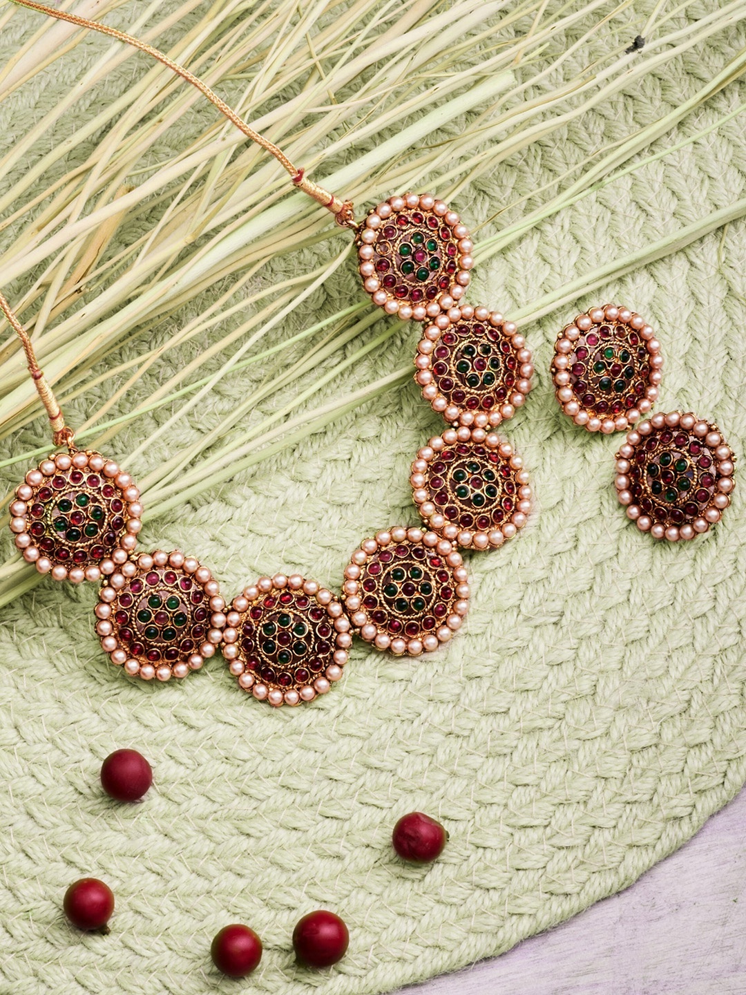 

ATIBELLE Gold-Plated Beaded Jewellery Set
