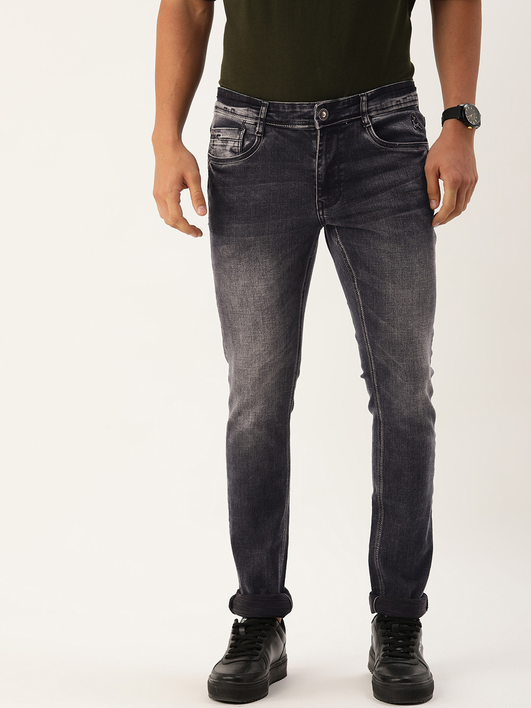 

Parx Men Skinny Fit Light Fade Stretchable Jeans, Navy blue