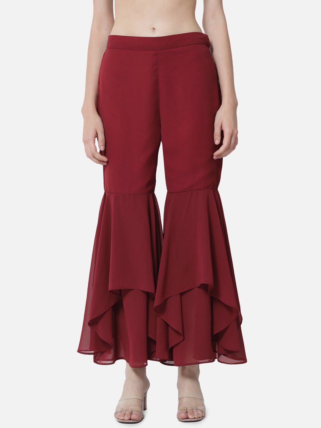 

BAESD Flared Fit Palazzos, Red