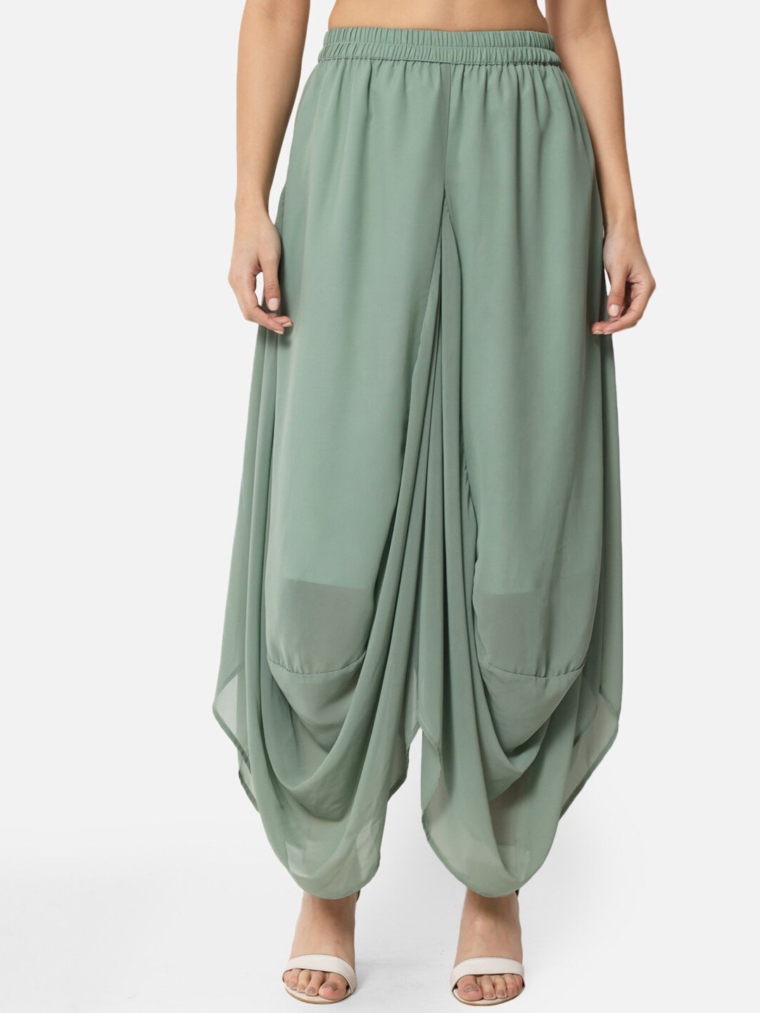 

BAESD Mid Rise Flared Fit Palazzos, Green