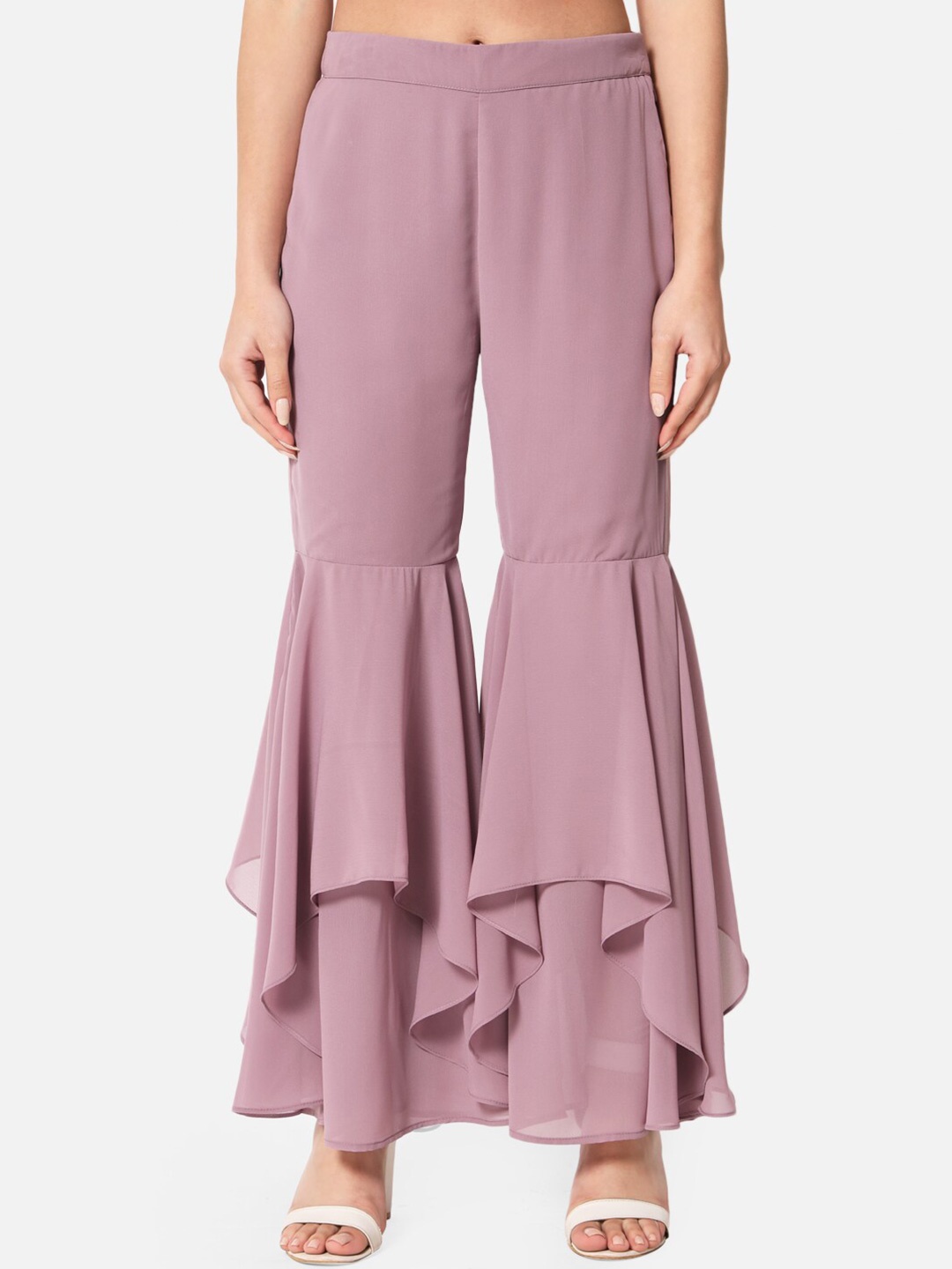 

BAESD Mid Rise Wide Leg Palazzos, Mauve