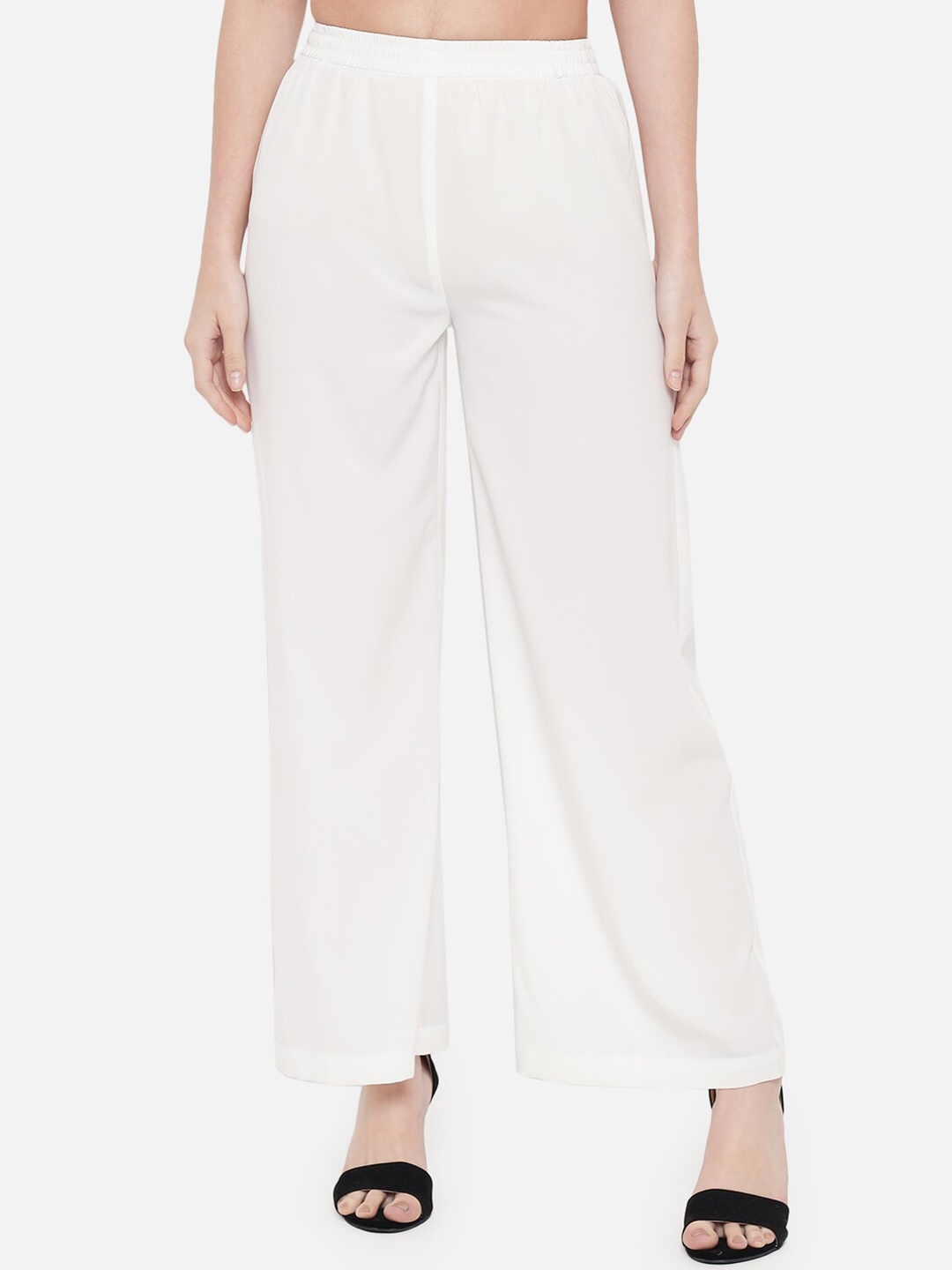 

BAESD Women Mid Rise Palazzos, White