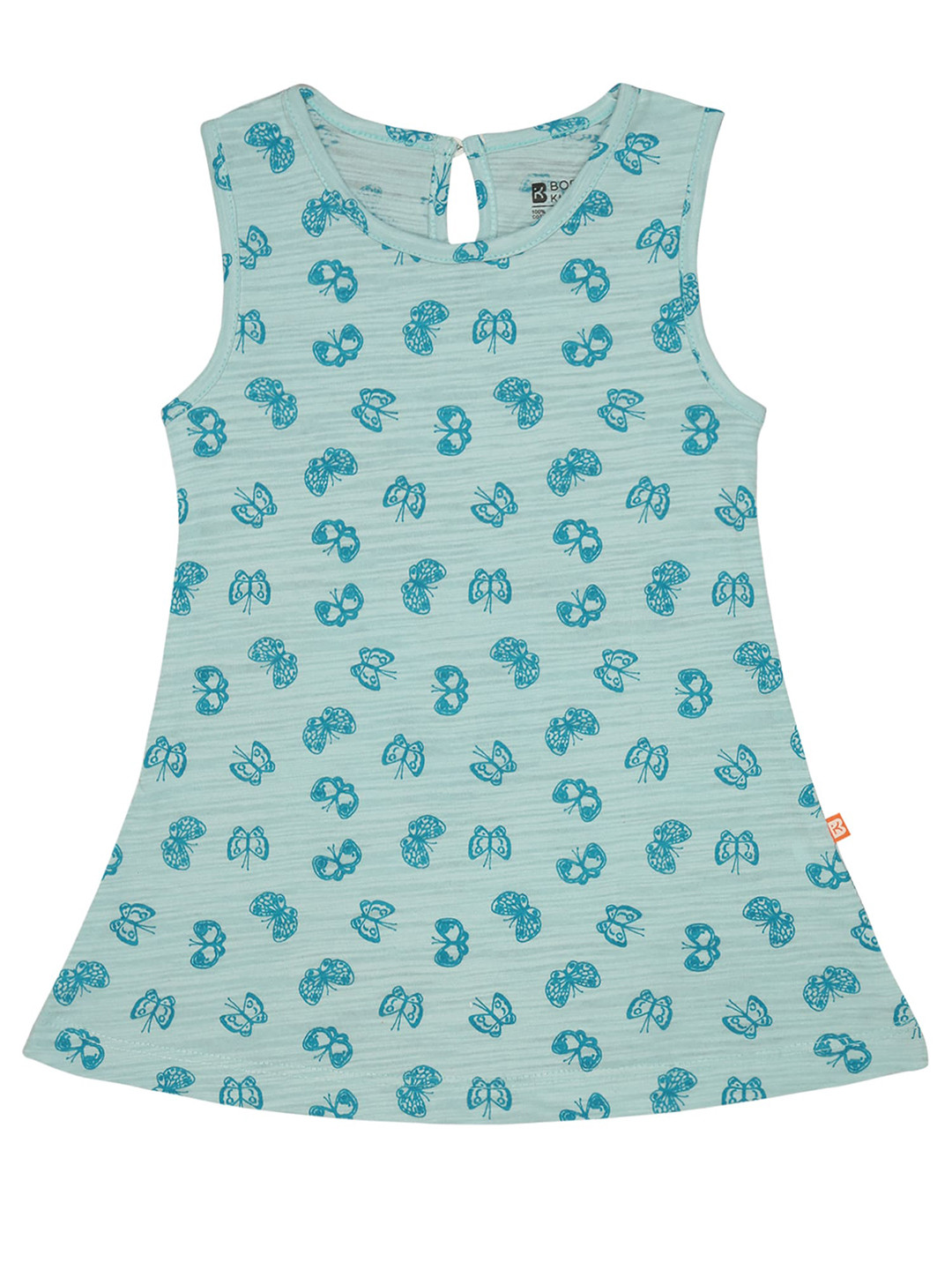 

Bodycare Girls Conversational Printed Round Neck A-Line Dress, Blue