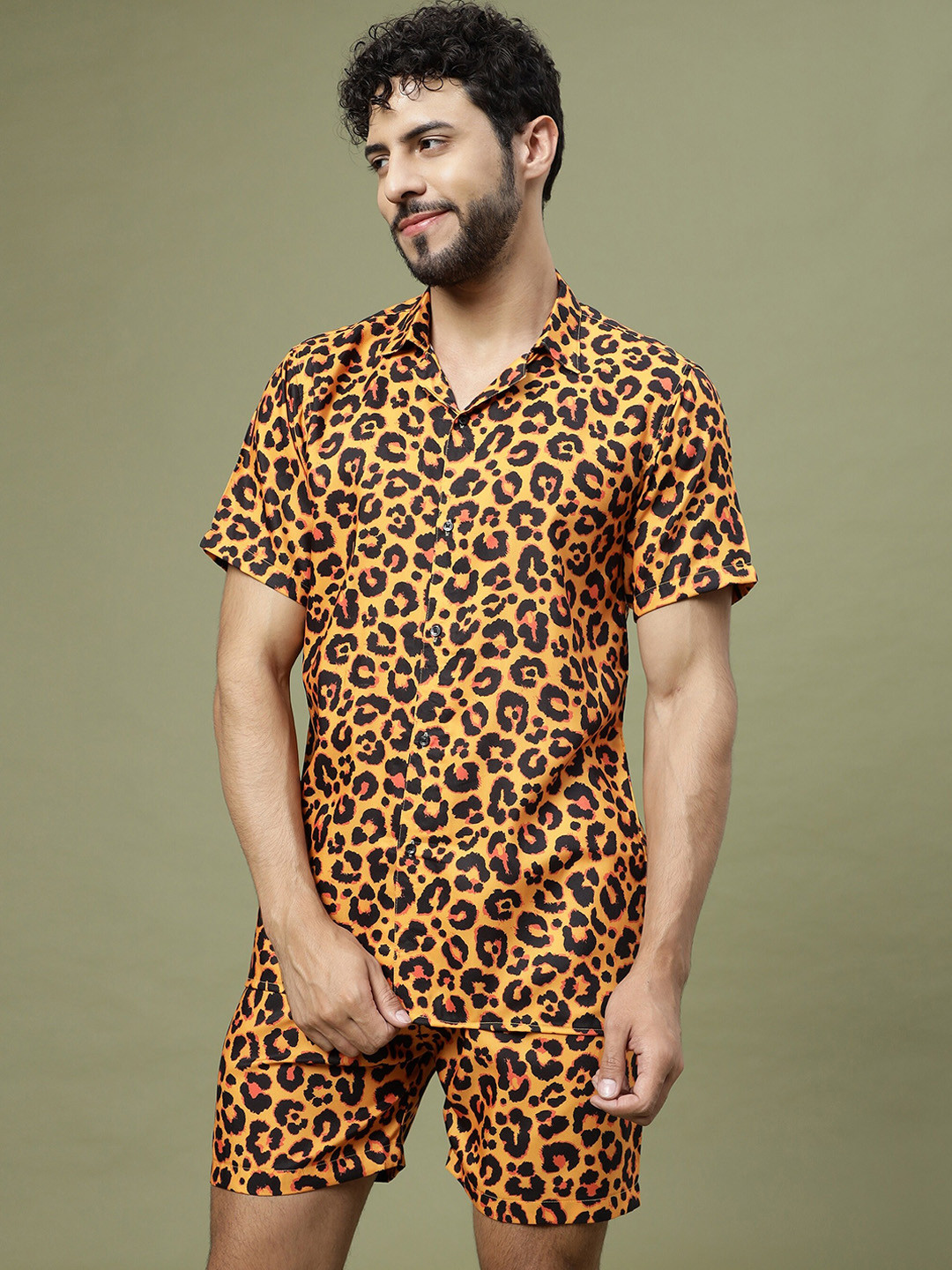 

Vrundavan ethics Animal Printed Shirt And Shorts, Yellow