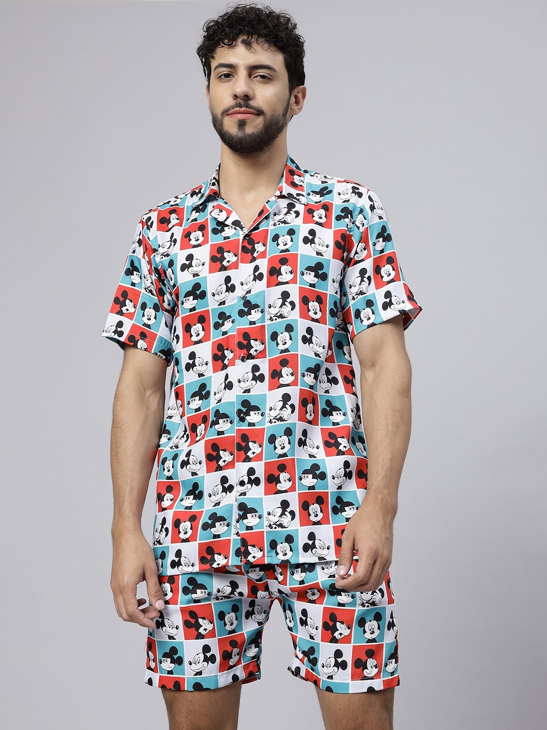 

Vrundavan ethics Printed Shirt With Shorts Co-Ords, White
