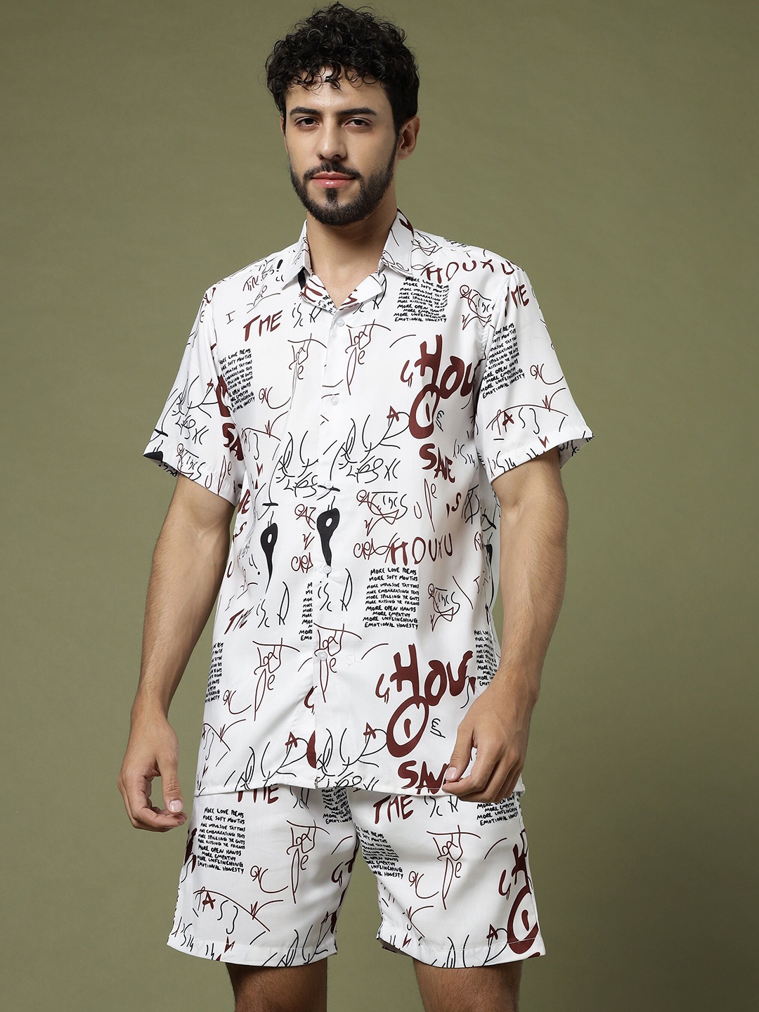

Vrundavan ethics Typography Printed Co-Ords Set, White
