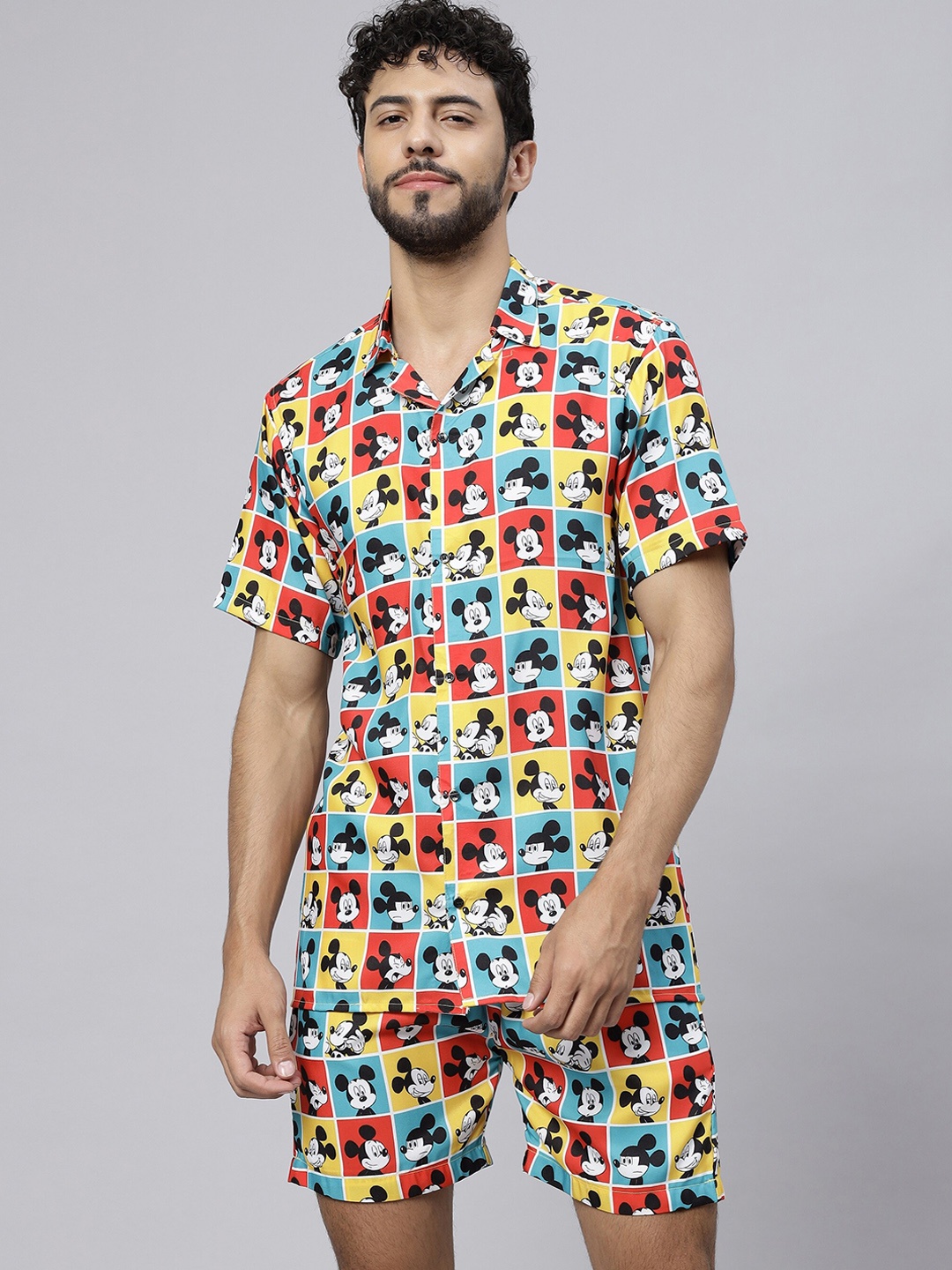 

Vrundavan ethics Mickey Mouse Printed Shirt & Shorts, Blue