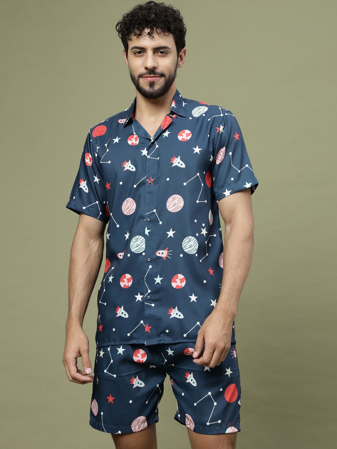 

Vrundavan ethics Printed Co-Ords Set, Blue