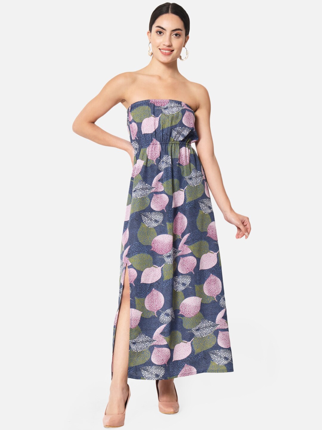 

BAESD Tropical Printed Fit & Flare Maxi Dress, Blue