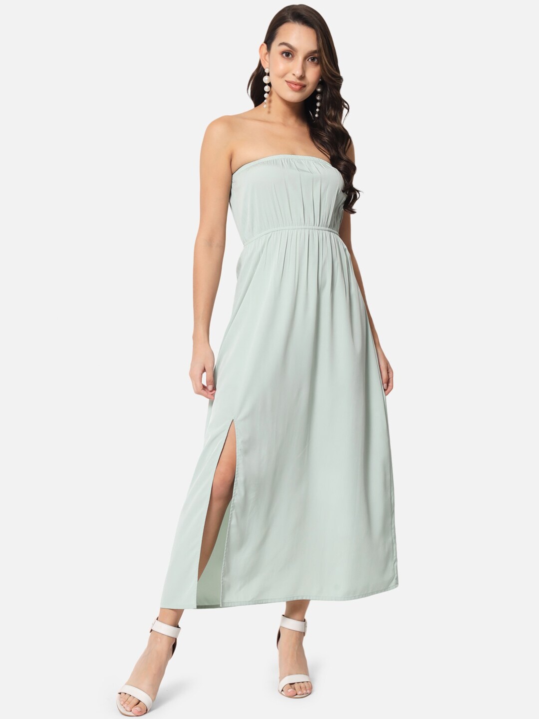 

BAESD Strapless Midi Dress, Sea green