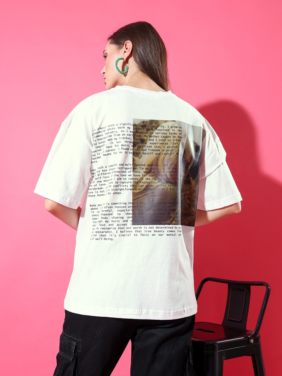 

Stylecast X Hersheinbox Women Printed Pure Cotton Relaxed Fit T-shirt, White