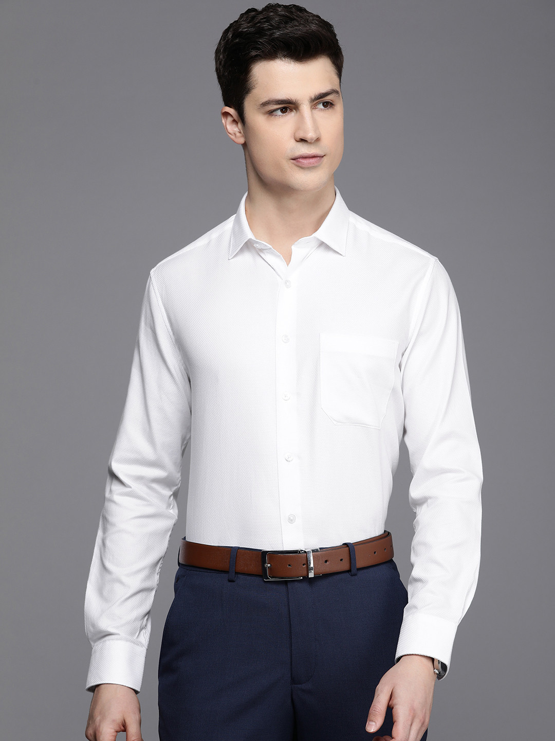 

Louis Philippe Slim Fit Pure Cotton Formal Shirt, White
