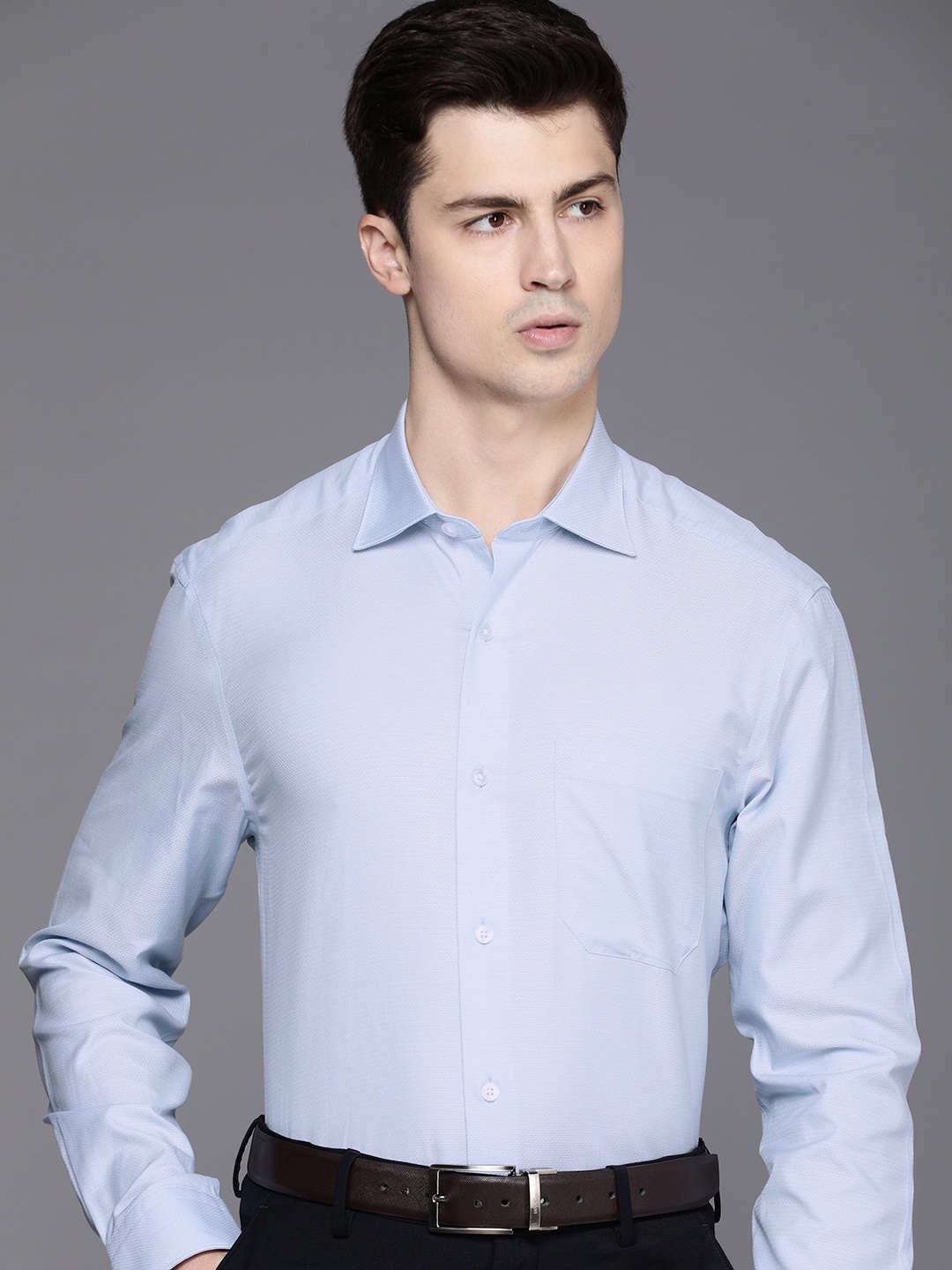 

Louis Philippe Men Classic Opaque Formal Shirt, Blue