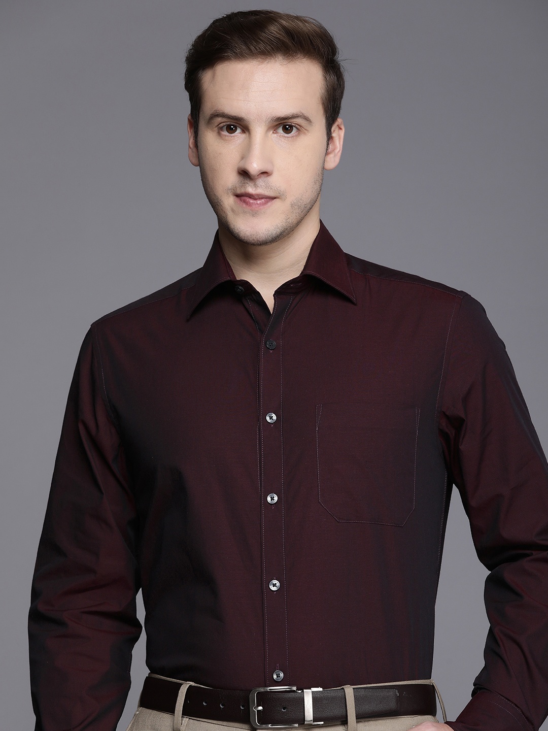

Louis Philippe Classic Pure Cotton Formal Shirt, Burgundy