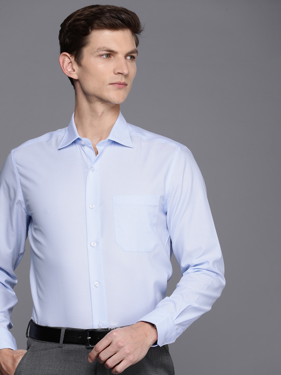 

Louis Philippe Classic Fit Pure Cotton Formal Shirt, Blue