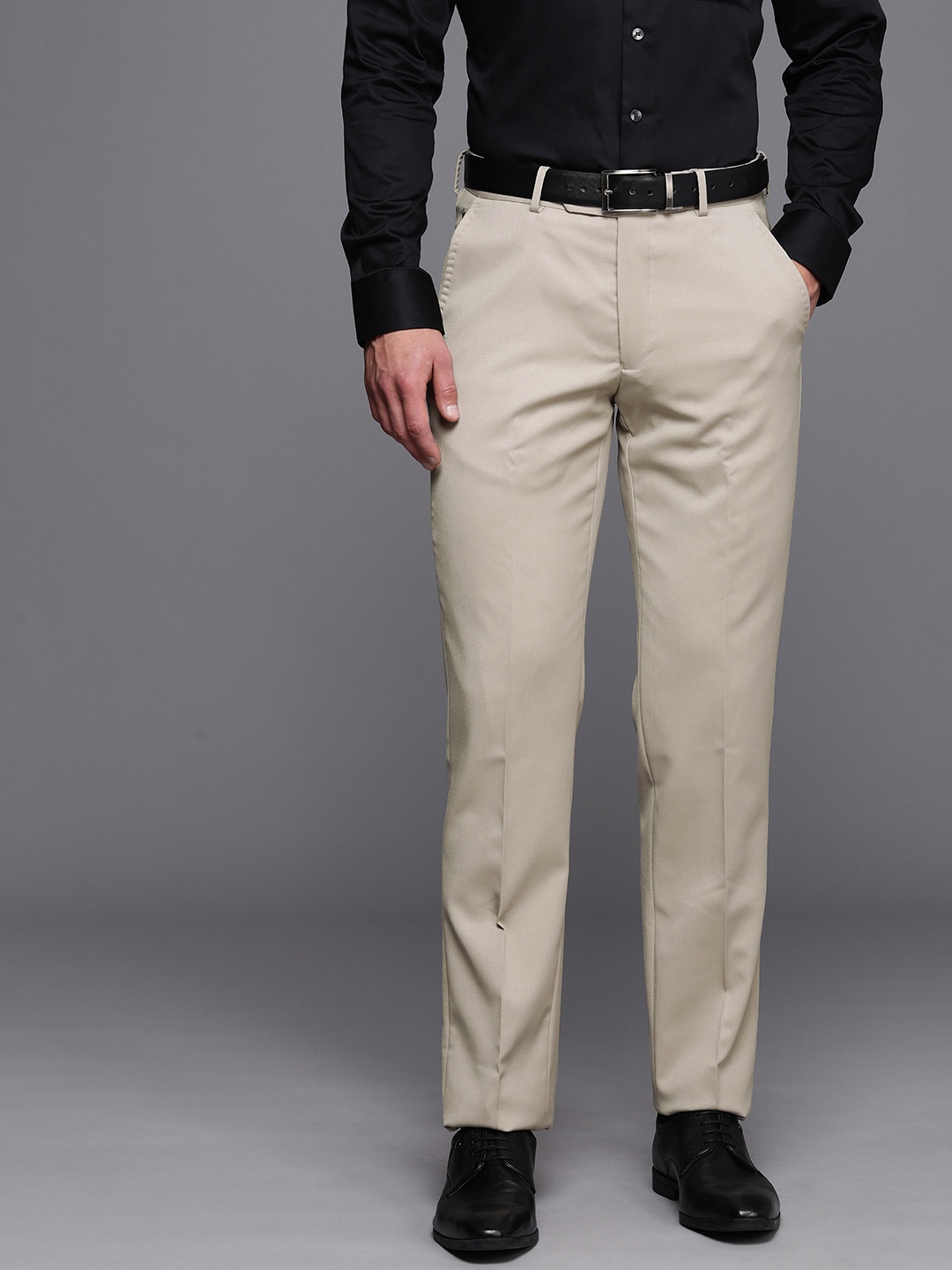 

Louis Philippe Men Formal Trousers, Beige