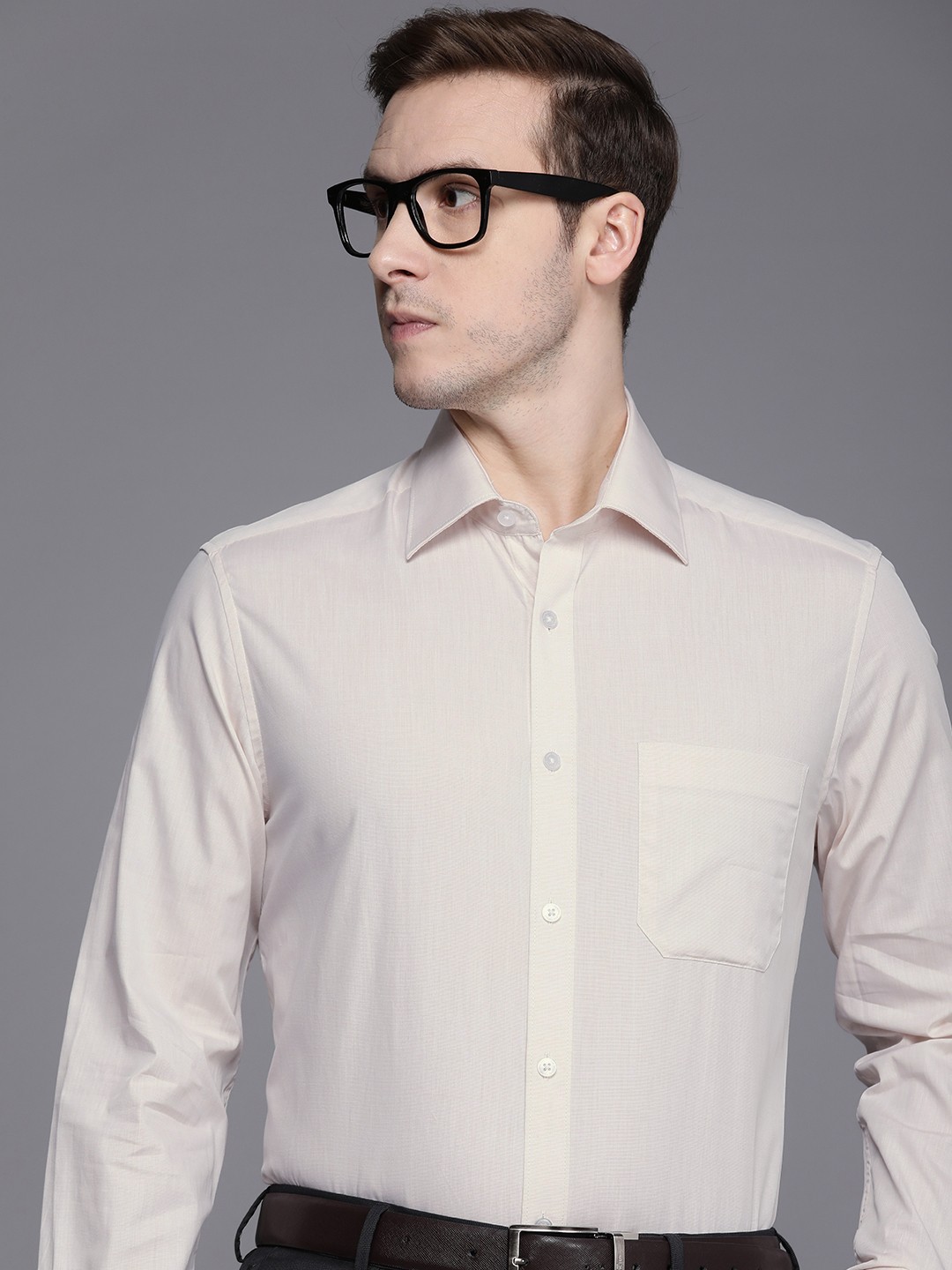 

Louis Philippe Classic Pure Cotton Formal Shirt, Cream
