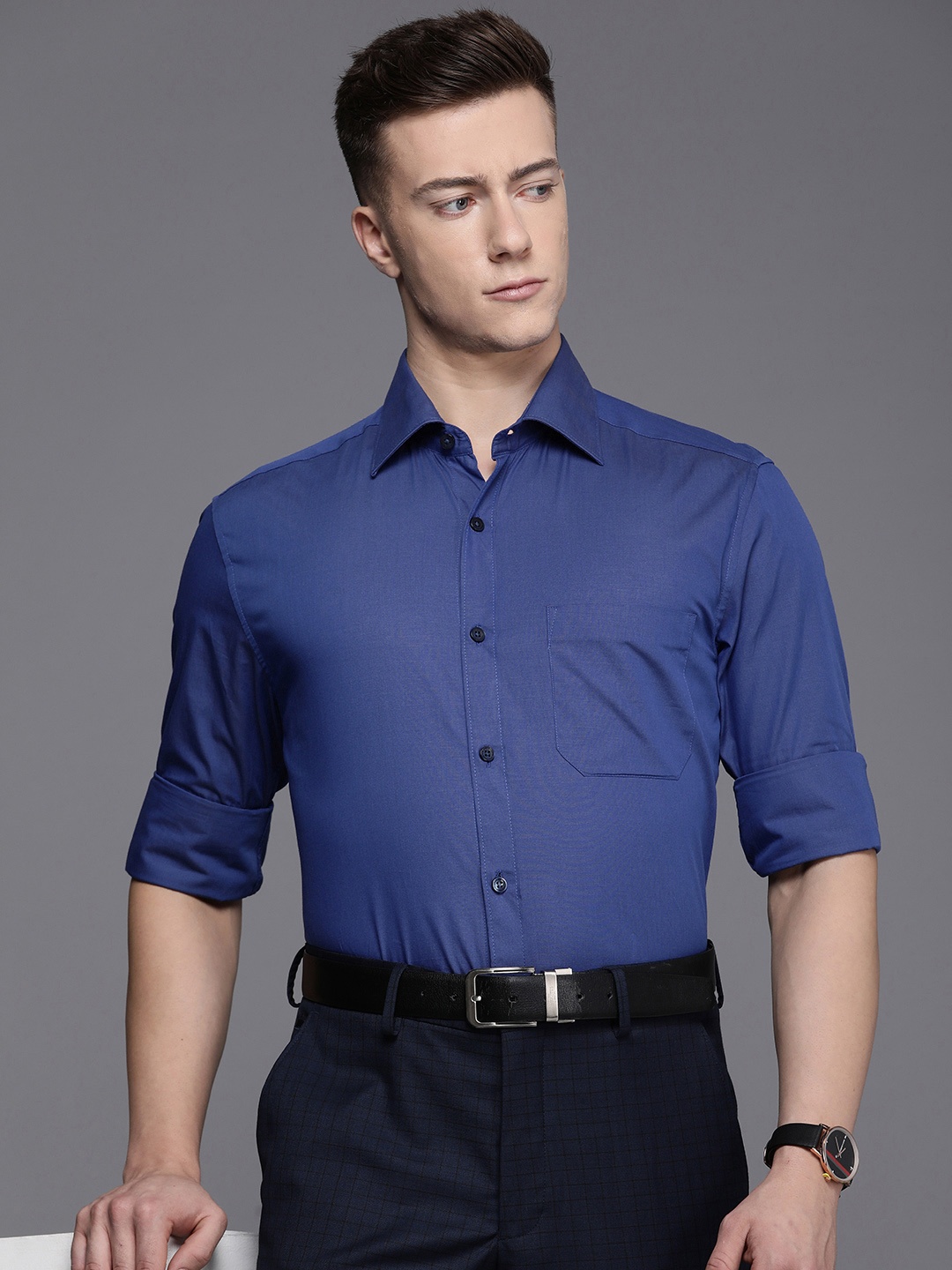 

Louis Philippe Pure Cotton Classic Formal Shirt, Blue