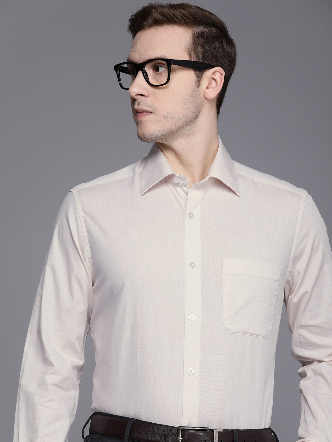 

Louis Philippe Classic Pure Cotton Formal Shirt, Cream