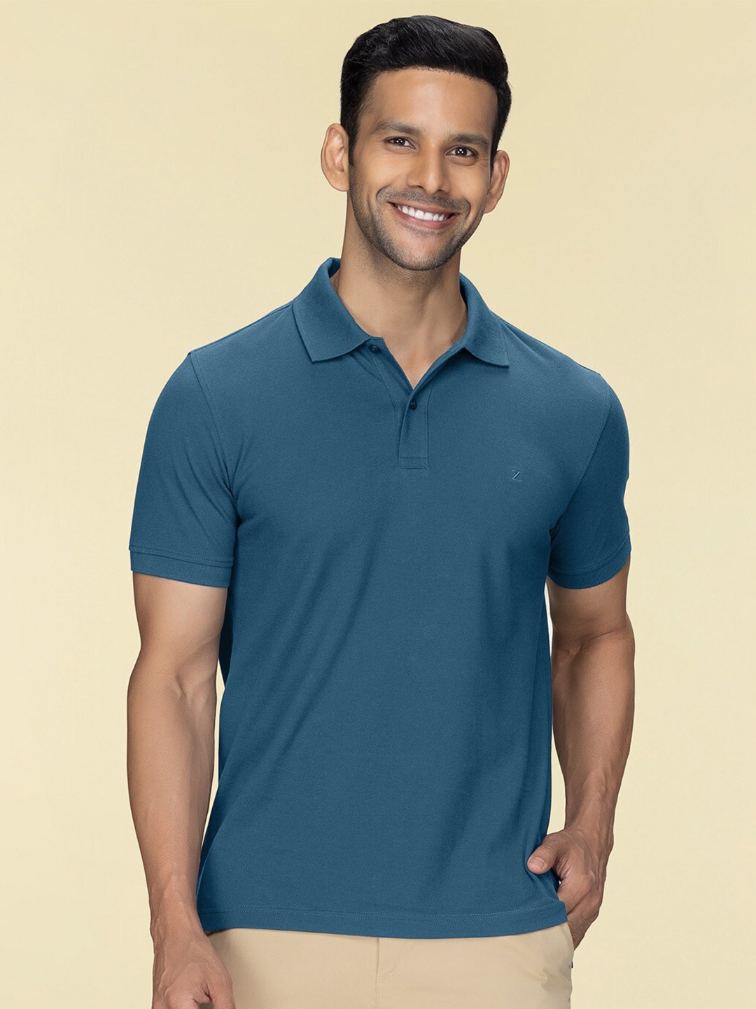 

XYXX Polo Collar Pure Cotton T-shirt, Teal