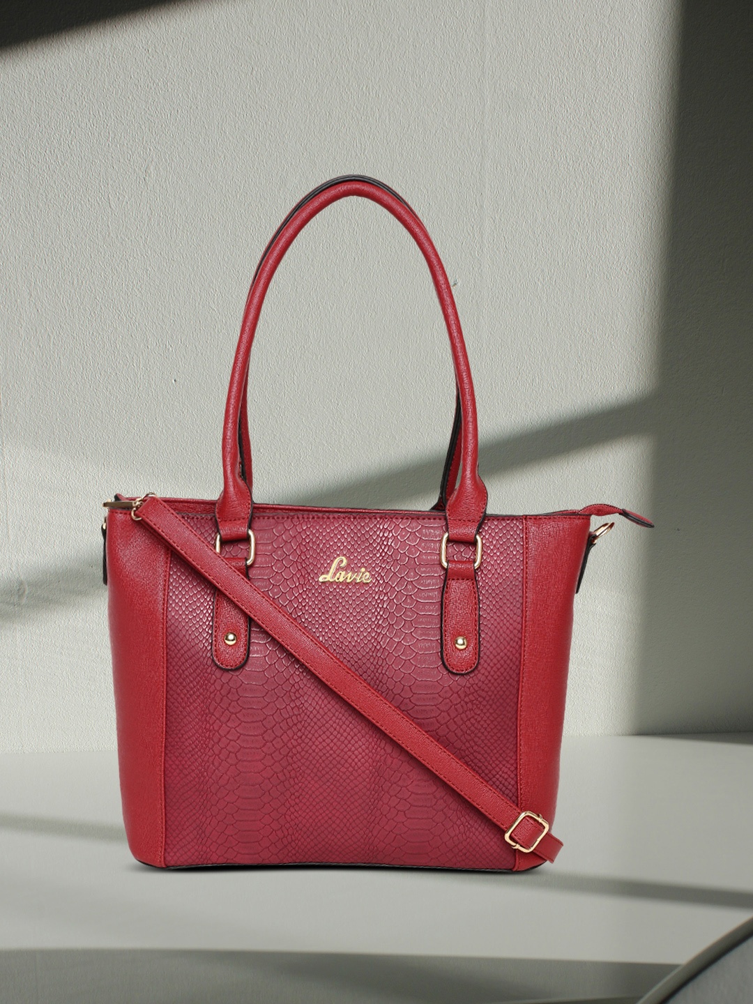 

Lavie Maroon Textured Shoulder Bag