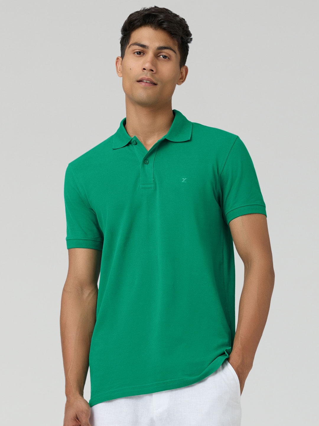 

XYXX Men Nova Intellieaze Cotton Polo T-shirt, Green