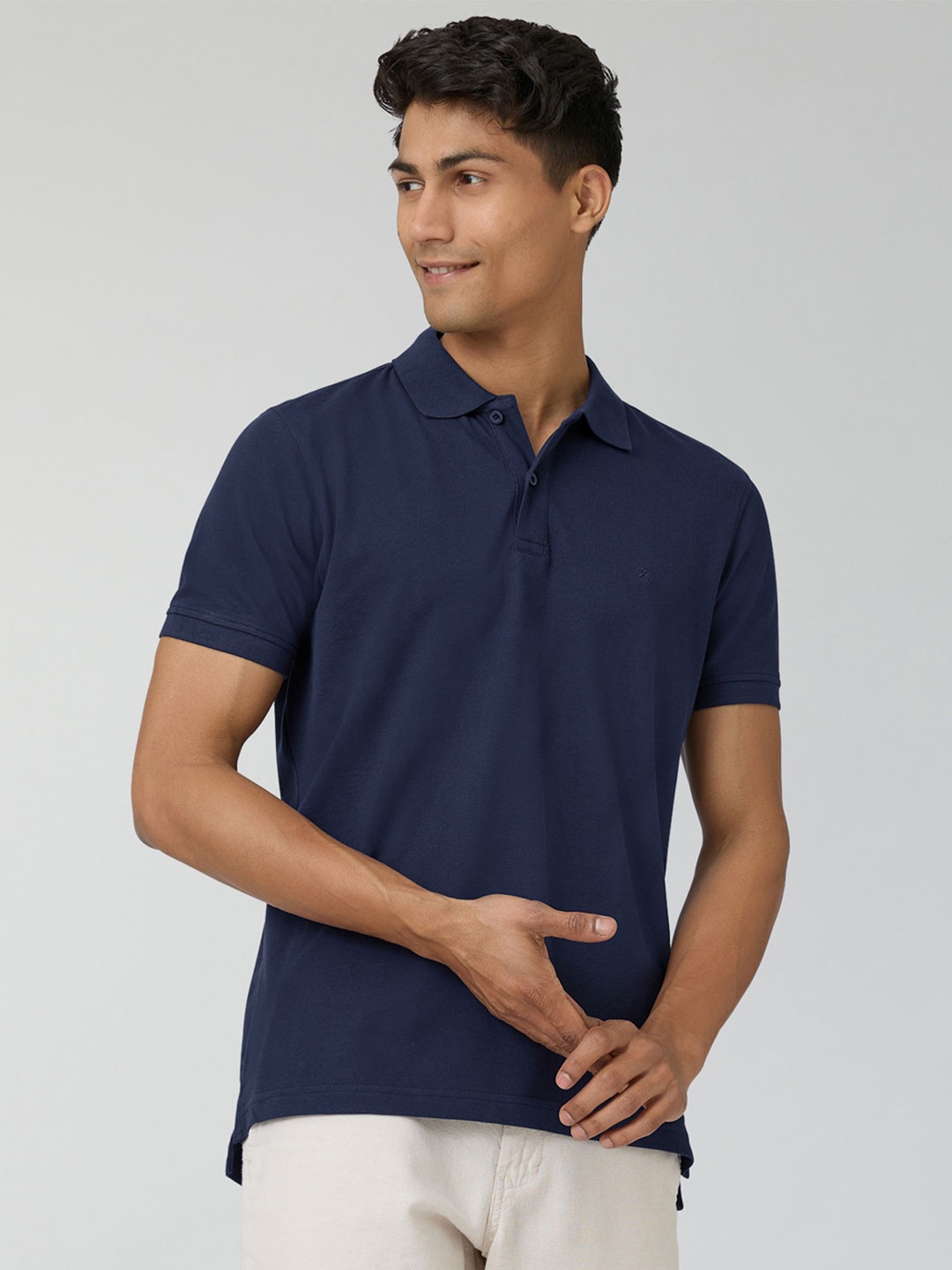 

XYXX Men Nova Intellieaze Cotton Polo T-shirt, Navy blue
