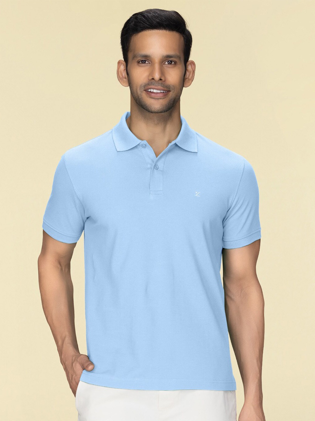 

XYXX Men Nova Intellieaze Cotton Polo T-shirt, Blue