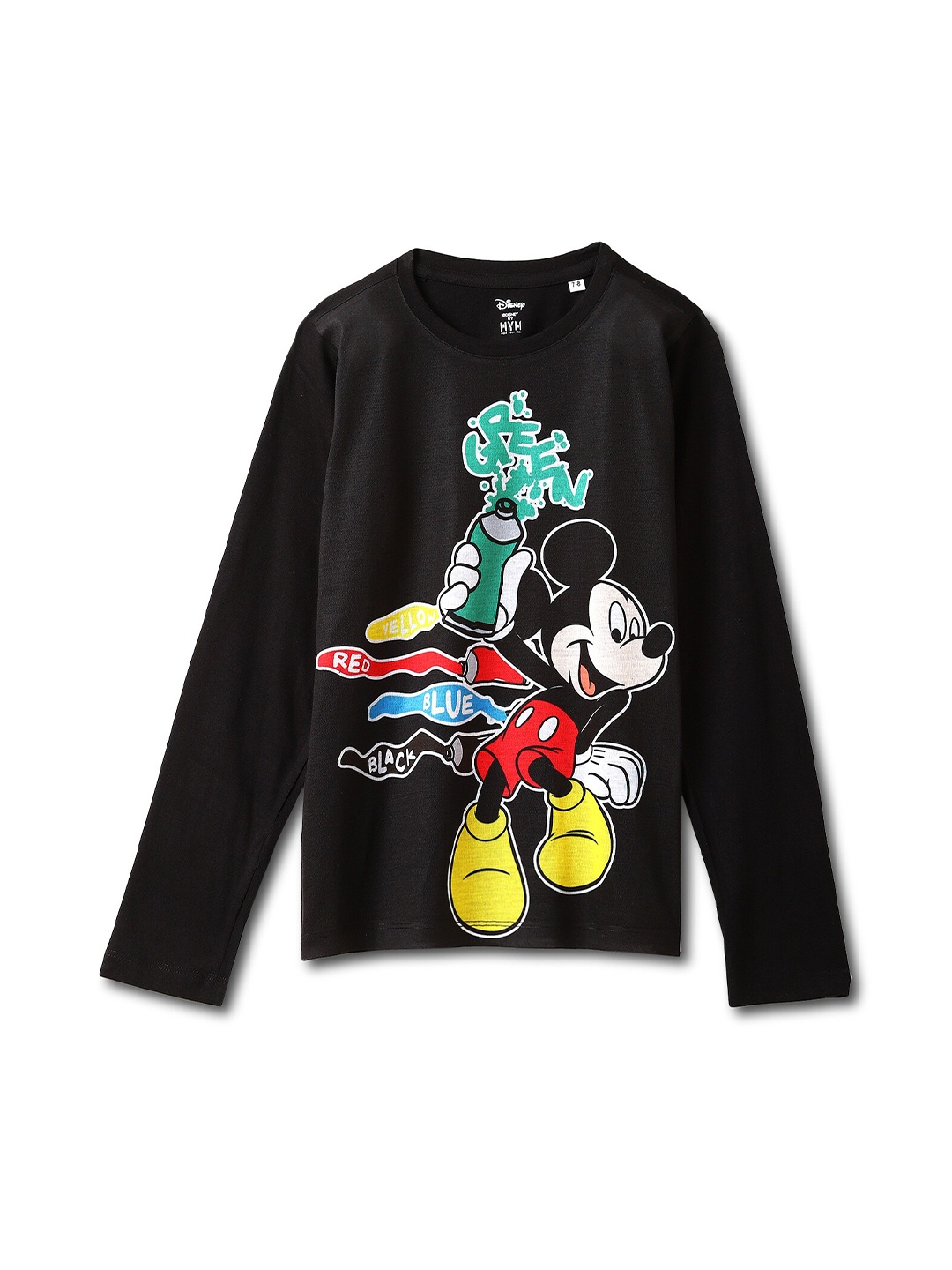 

Wear Your Mind Boys Mickey Mouse Printed T-shirt, Black