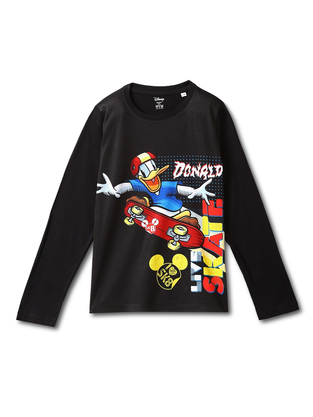 

Wear Your Mind Boys Mickey Mouse Printed T-shirt, Black