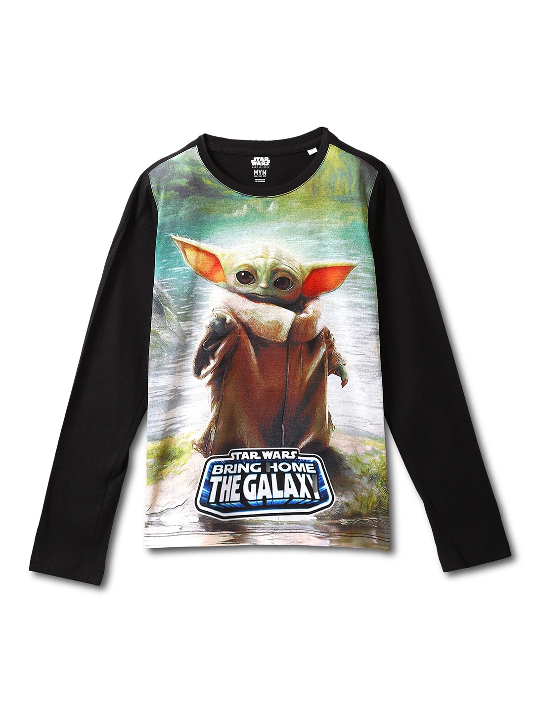 

Wear Your Mind Boys Yoda Printed T-shirt, Black