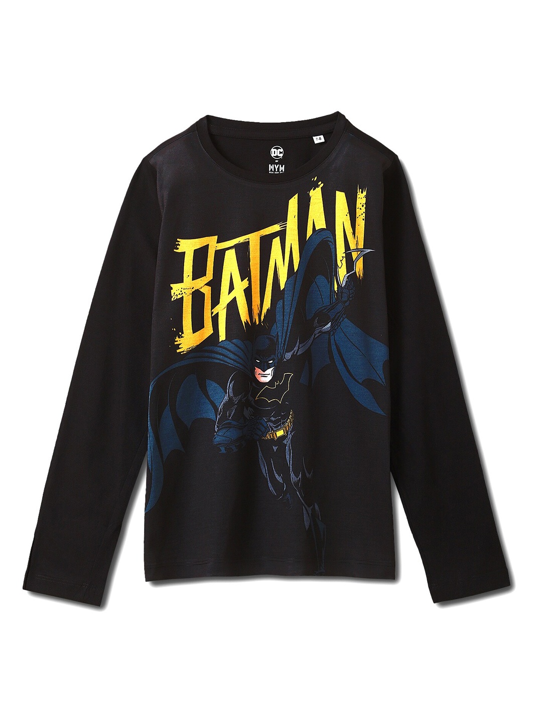 

Wear Your Mind Boys Batman Printed V-Neck T-shirt, Black