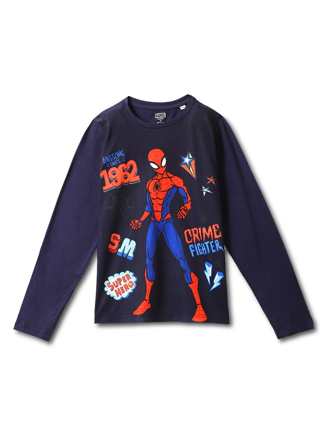 

Wear Your Mind Boys Spider Man Printed Long Sleeves T-shirt, Blue