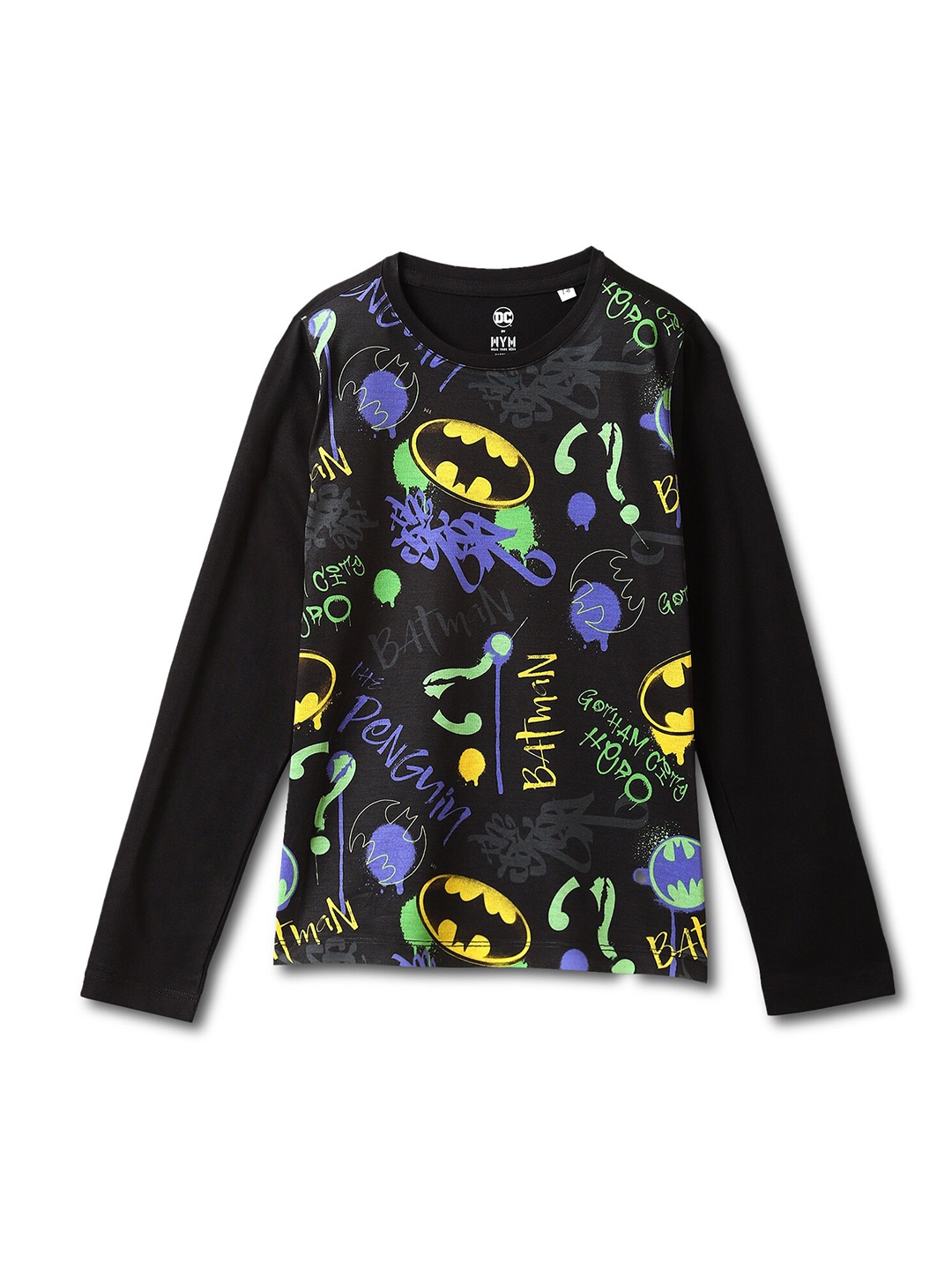 

Wear Your Mind Boys Batman Typography Printed T-shirt, Black