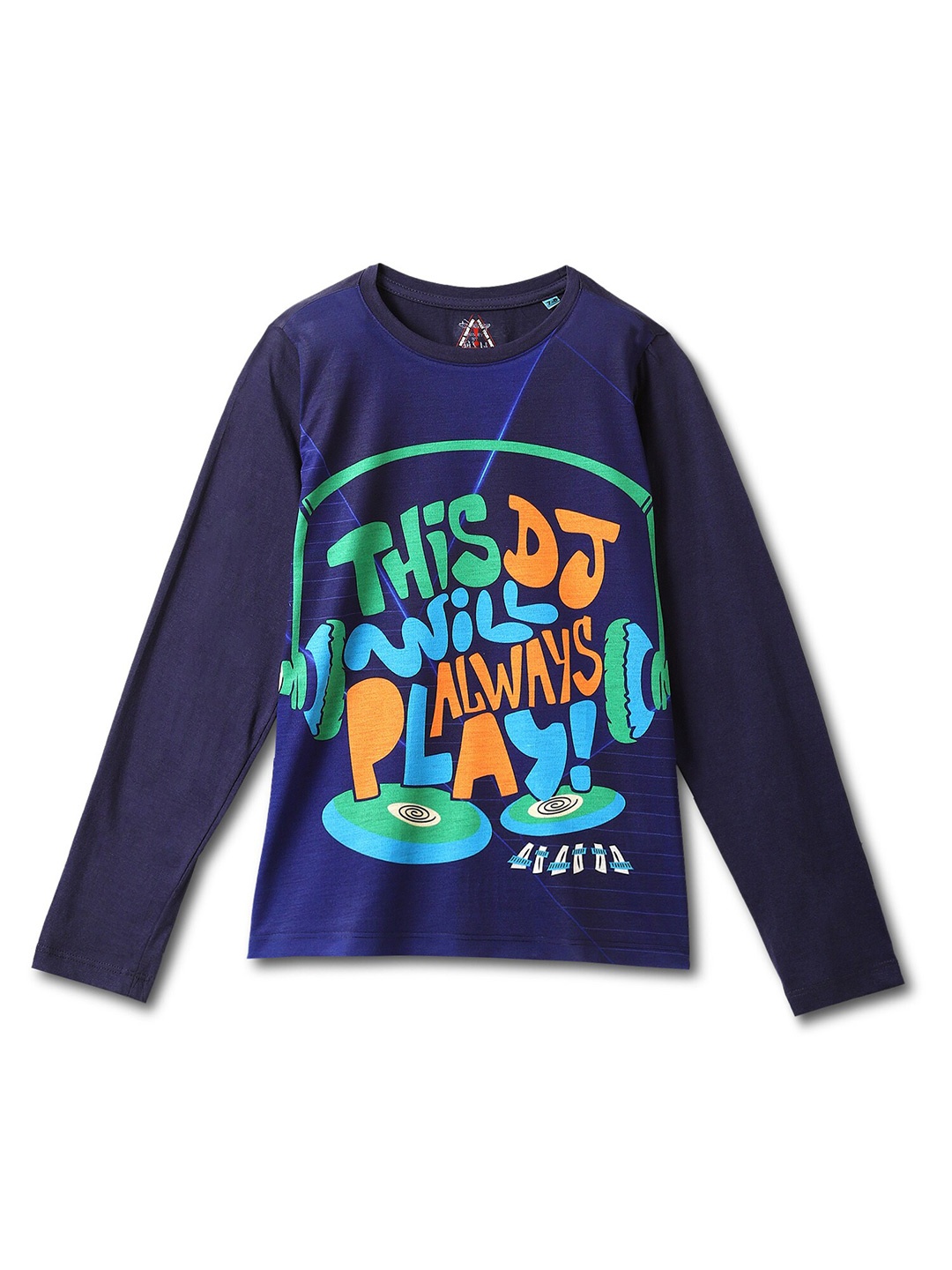 

Wear Your Mind Typography Printed Full Sleeve Casual T-shirt, Blue