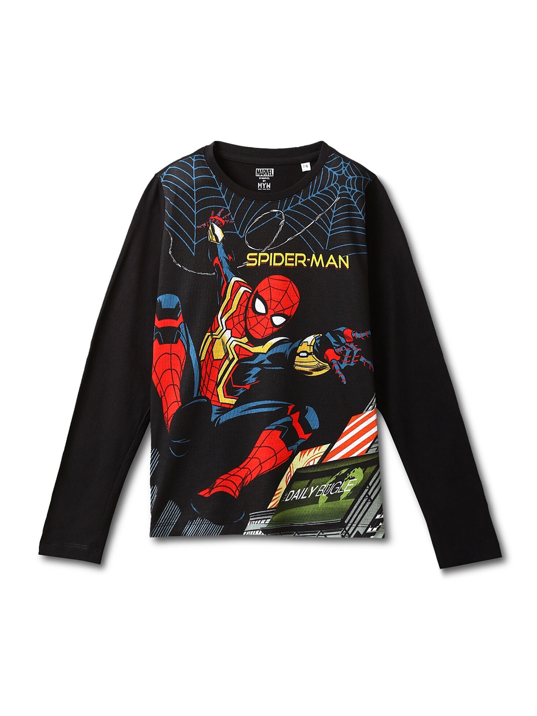 

Wear Your Mind Boys Spider-Man Printed T-shirt, Black