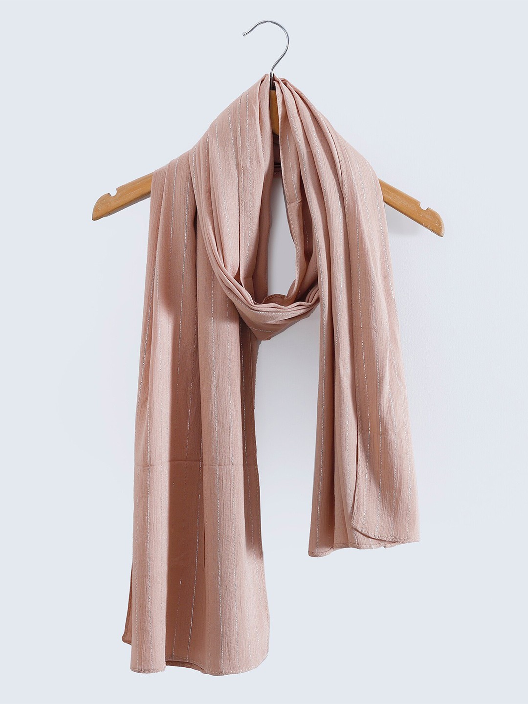 

HANDICRAFT PALACE Women Striped Scarf, Beige