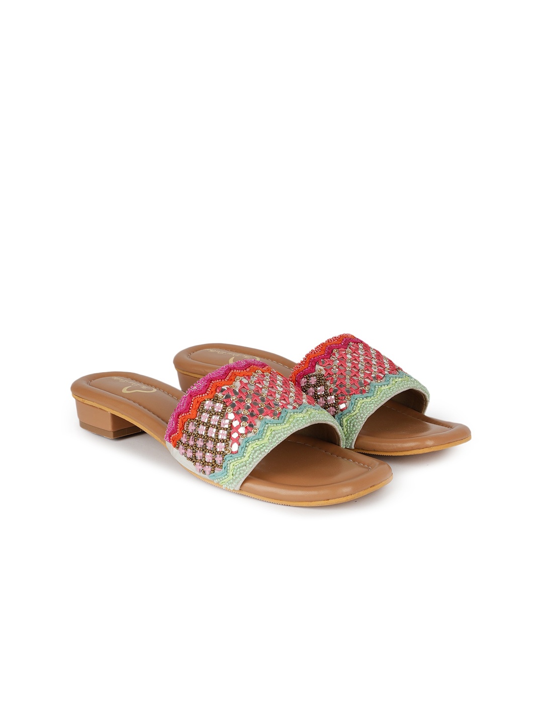 

The Desi Dulhan Ethnic Embellished Block Heels, Red