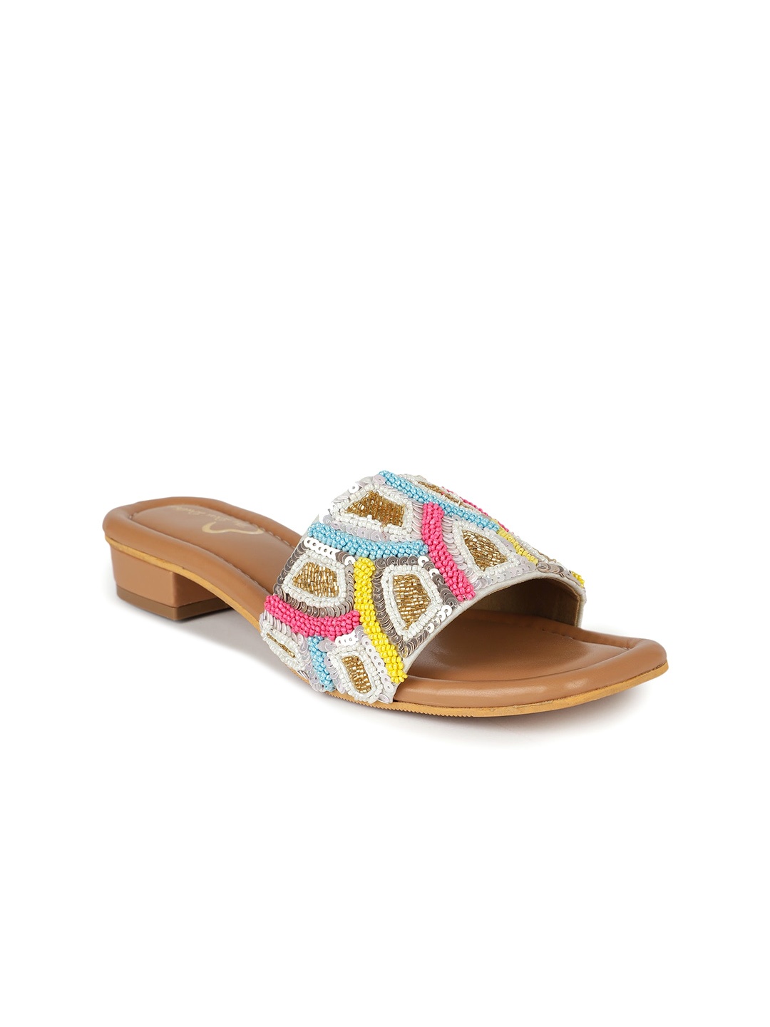 

The Desi Dulhan Ethnic Embellished Block Heels, White