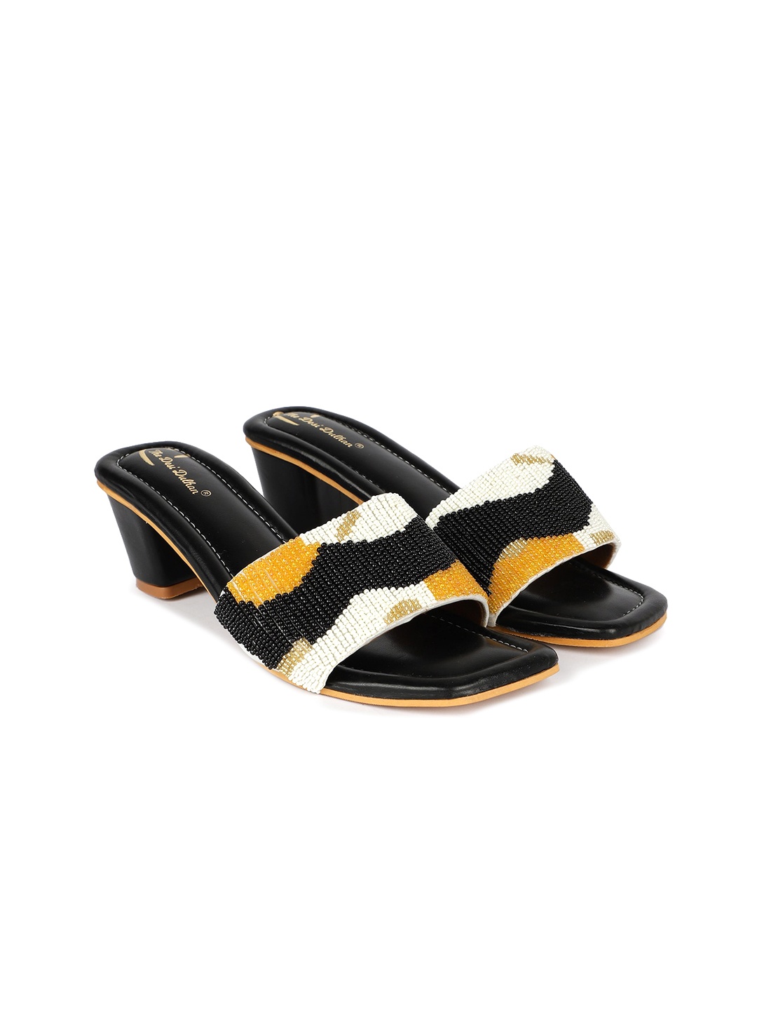 

The Desi Dulhan Ethnic Embellished Block Heels, Black