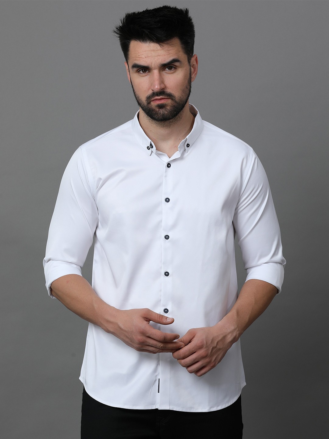 

Reslag Satin Casual Shirt, White